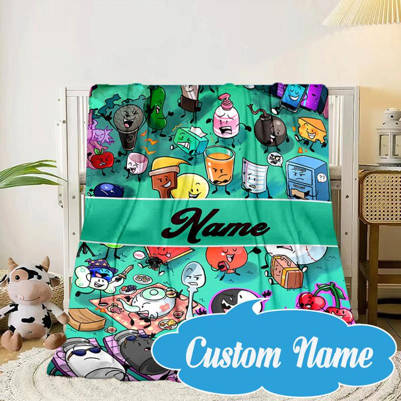 Custom Name Colorful Dream Island Blanket bed sofa Blanket Flannel Blanket for Camping, Hiking, Picnic Essentials,gift for Fan family