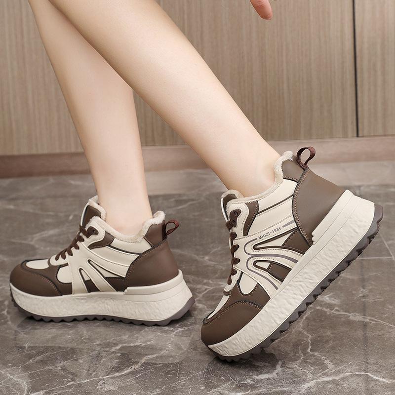 Damenschuhe neue Samt-Baumwollschuhe Damen Winter dicksohlige warme Sportschuhe zeigen kleine Freizeitschuhe