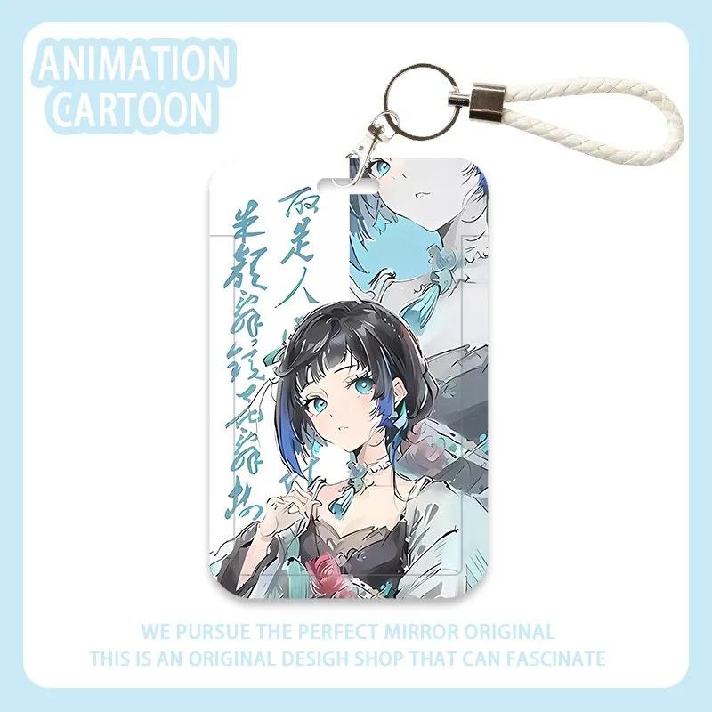 Game Genshin Impact Card Sleeve Business Retractable GanYu Credit Card Holders Bank ID Cover Cases Holders Bus Card Organizer