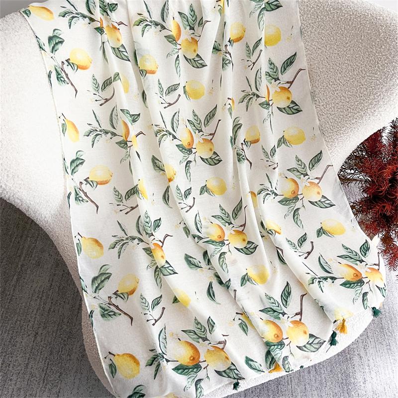 Spring and Summer New Flowers Pattern Cotton Linen Scarf for Women Autumn Warm Soft Shawls Muslim Hijab Poncho Echarpe Stoles