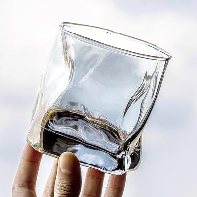 Copo Cinza Twist 9,6oz 280ml Copo para Bebida Copo Doméstico para Café Gelado Copo para Beber Água Taça de Vinho Estrangeira Caneca de Chá Estilo Europeu