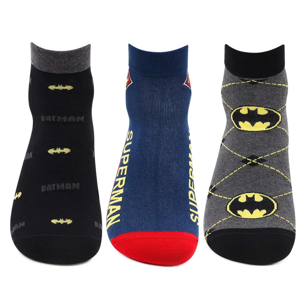 Bonjour Superman Batman Ankle Socks For Men Pack Of 3
