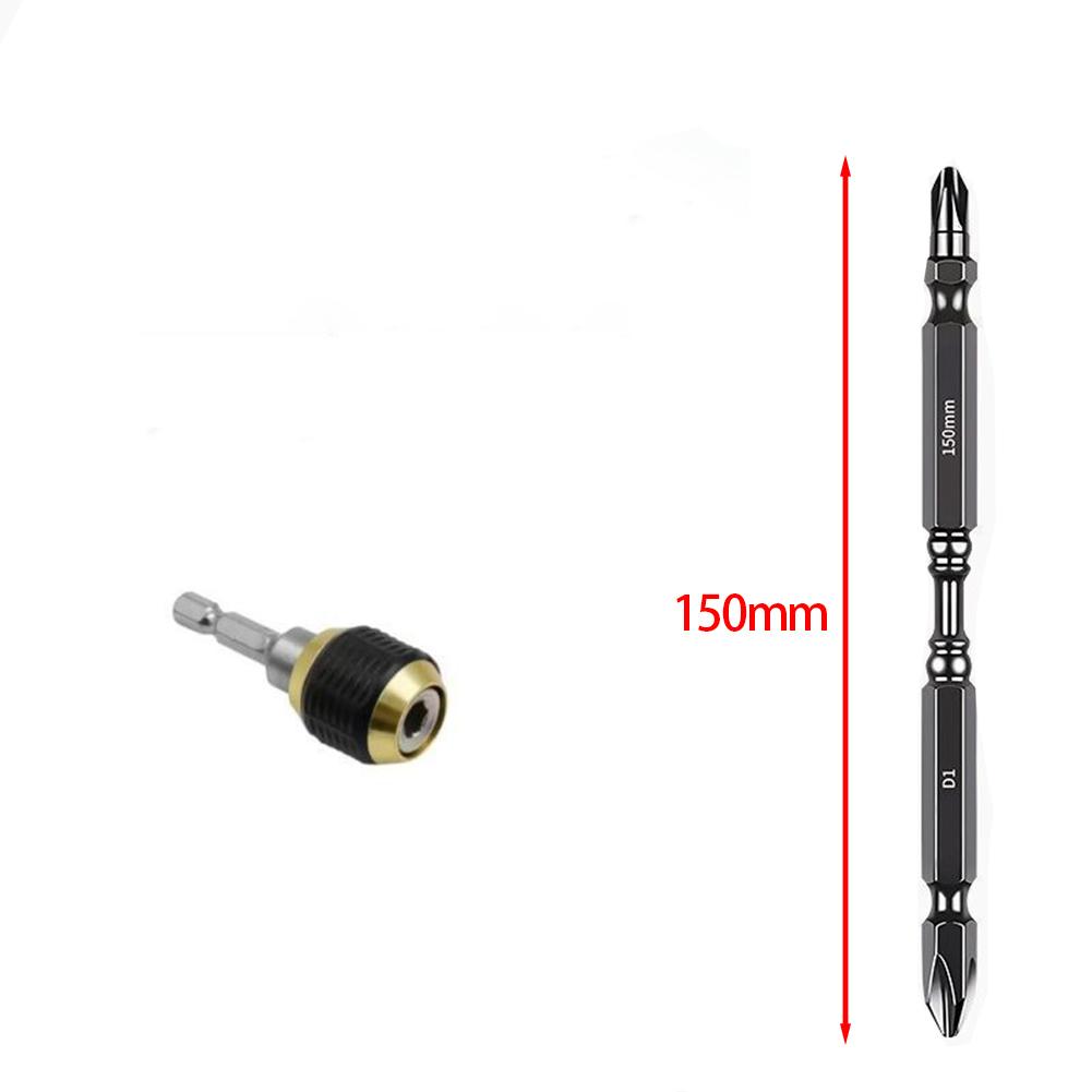 60mm Drill Chuck Screwdriver Set Hex Shank Quick Change Adapter Double Head Screwdriver Bit For Electric Screw Driver