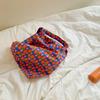 blue pink flower bag