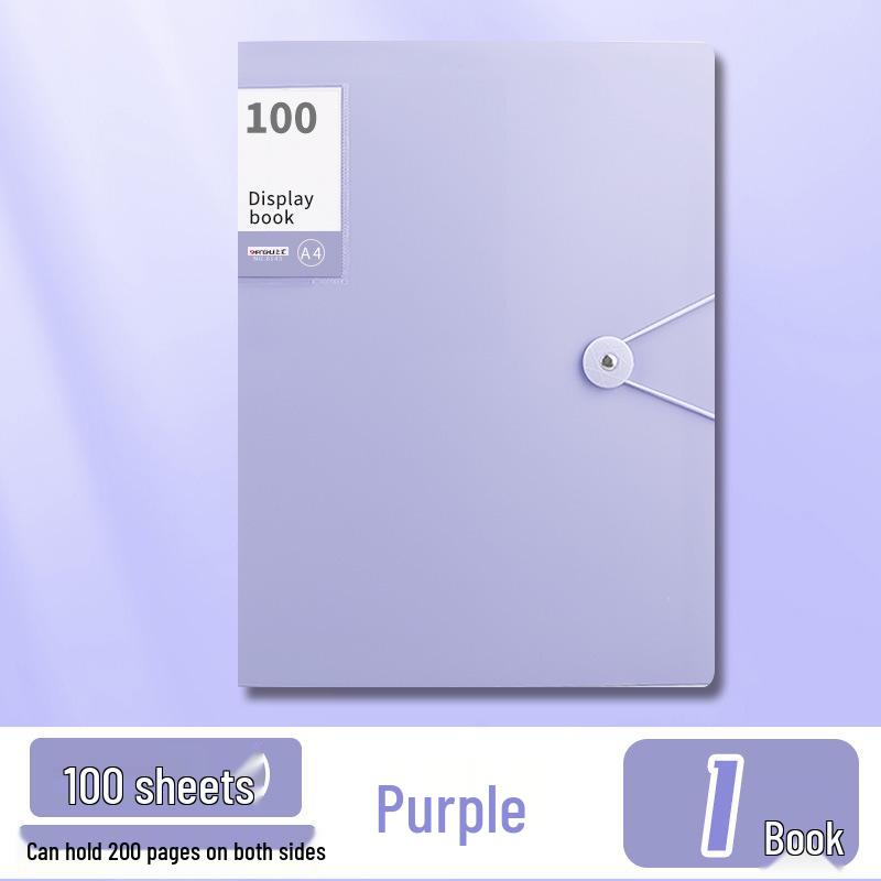 A4 Document Binder with Transparent Insert Pages and Clip Buckle 20 Pages