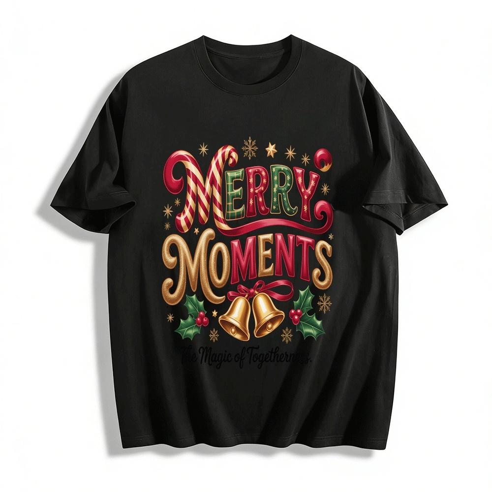 

Merry Moments Print Top The Magic of Festive Togetherness Pure cotton T-shirt XXS