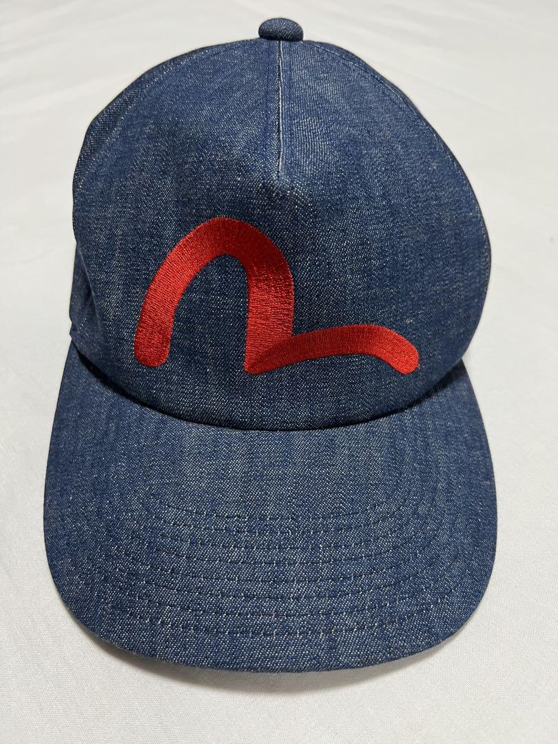 

[USED] EVISU denim cap with red embroidered seagull design
