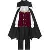 Boys Gothic Vampire Costume Kids Halloween Carnival Fancy Outfit Children Role Play Stage Performance Black Clothes Suit