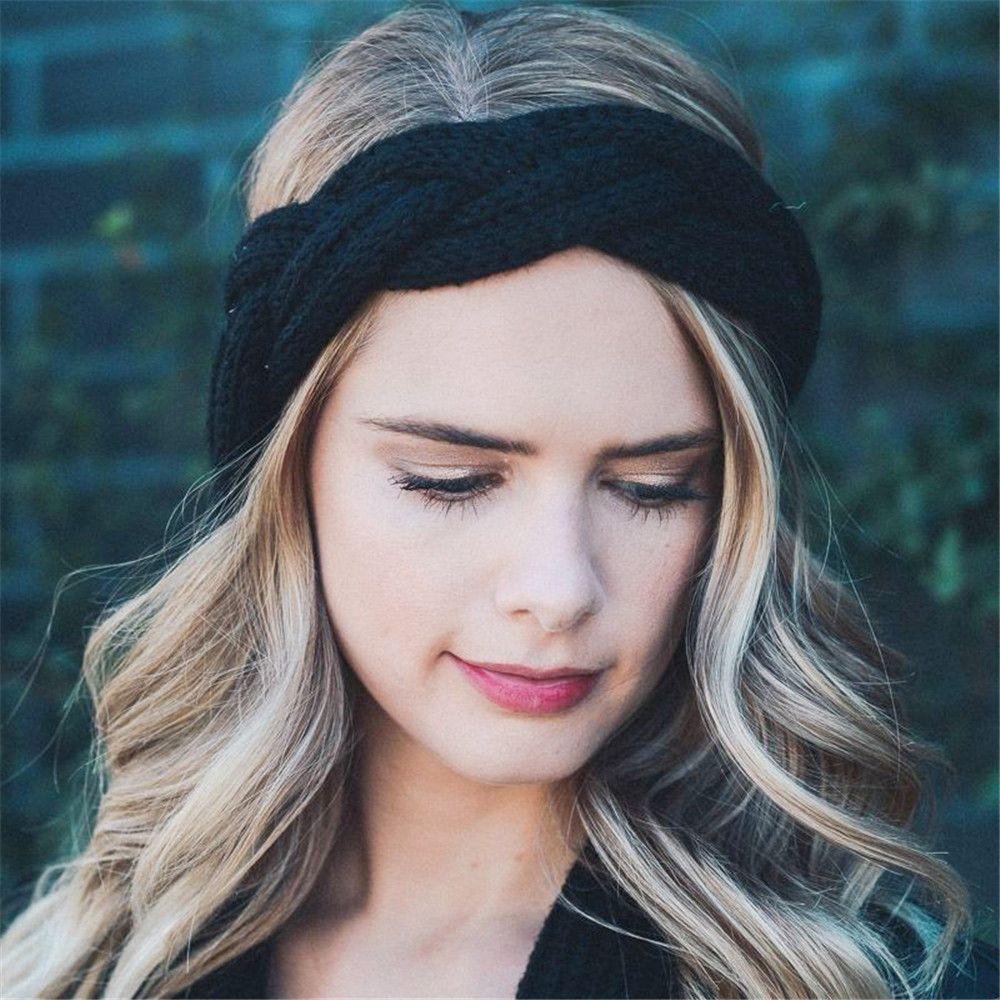 Accessories Ear Warmer Wide Hairband Crochet Turban Women Headband Headwrap Braid Cable Knitted
