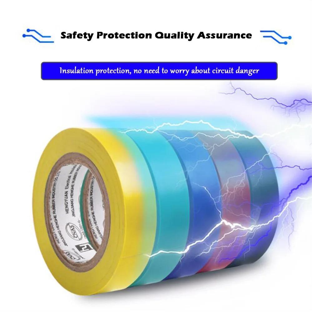 Color Insulating Electrical Tape PVC Wear-resistant Flame Retardant Lead-free Waterproof Eletrician Black Red Blue GreenPinstriping Tape 3
