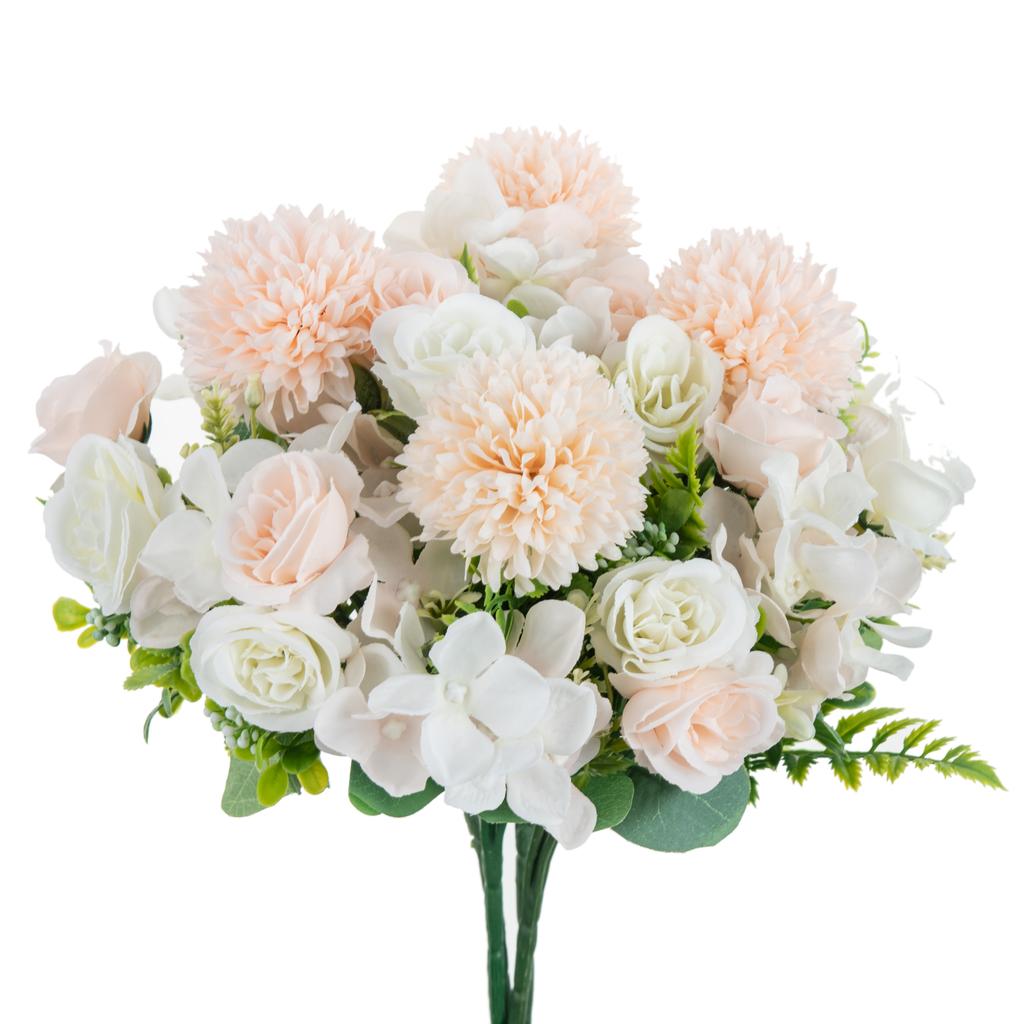 Artificial Flowers Rose Chrysanthemum Silk Bridal Bouquet Wedding Outdoor Arch Festival Home Room Vase Table Diy Gift Decoration
