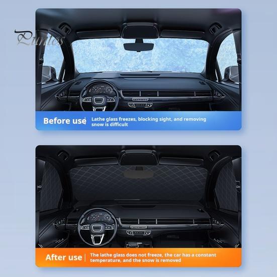 Automobile Ice Shield Snow Cover Foldable Design Wear Resistant Easy Installation Anti-Freezing Winter Car Windshield Snow Cover