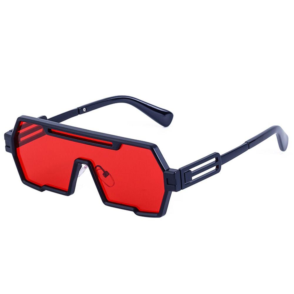 Metal Steampunk Sunglasses Fashion Big Frame UV400 Protection Irregular Square Sun Glasses Punk One-Piece Sun Glasses for Men