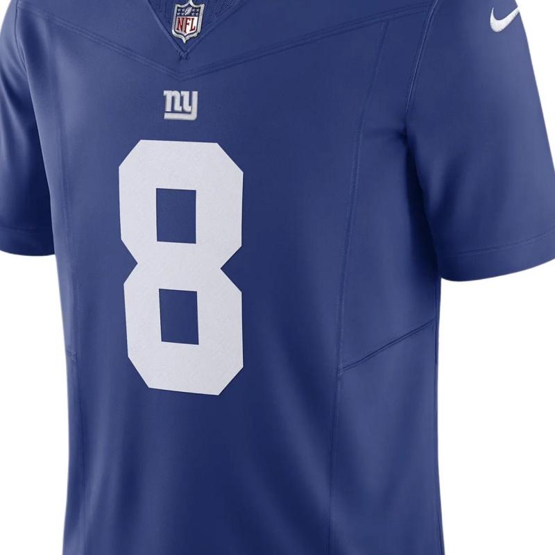 Nike X Kolaboracja NFL New York Giants Daniel Jones Dekolt w serek Pulower Krótki rękaw Koszulka piłkarska Męska góra Niebieska 31NMNGLH8IF-NZ0