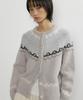 Lingseoul Alpaca Nordic Knit Cardigan-Light Gray