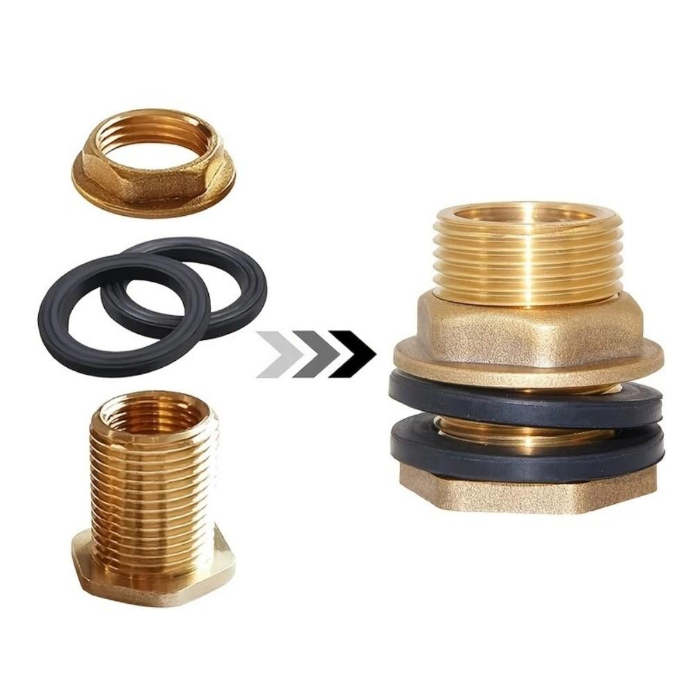 2PCS Water Butt Water Tank Tap Buckets Connector Watering Equipment Water Storage Rain Barrels Brass Tap Click-Lock Fitting