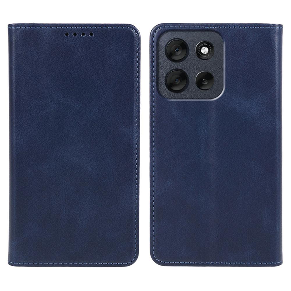 Für Motorola Moto G56 5G Hülle Stark Magnetisch PU Leder Handyhülle Kalbsledertextur