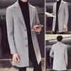 Men Suit Coat Lapel Long Sleeve Solid Color Mid-length Suit Jacket Slim Fit