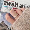 Korean Fashion Rhinestone Titanium Steel 18K Rose Gold Shell Women's Ring