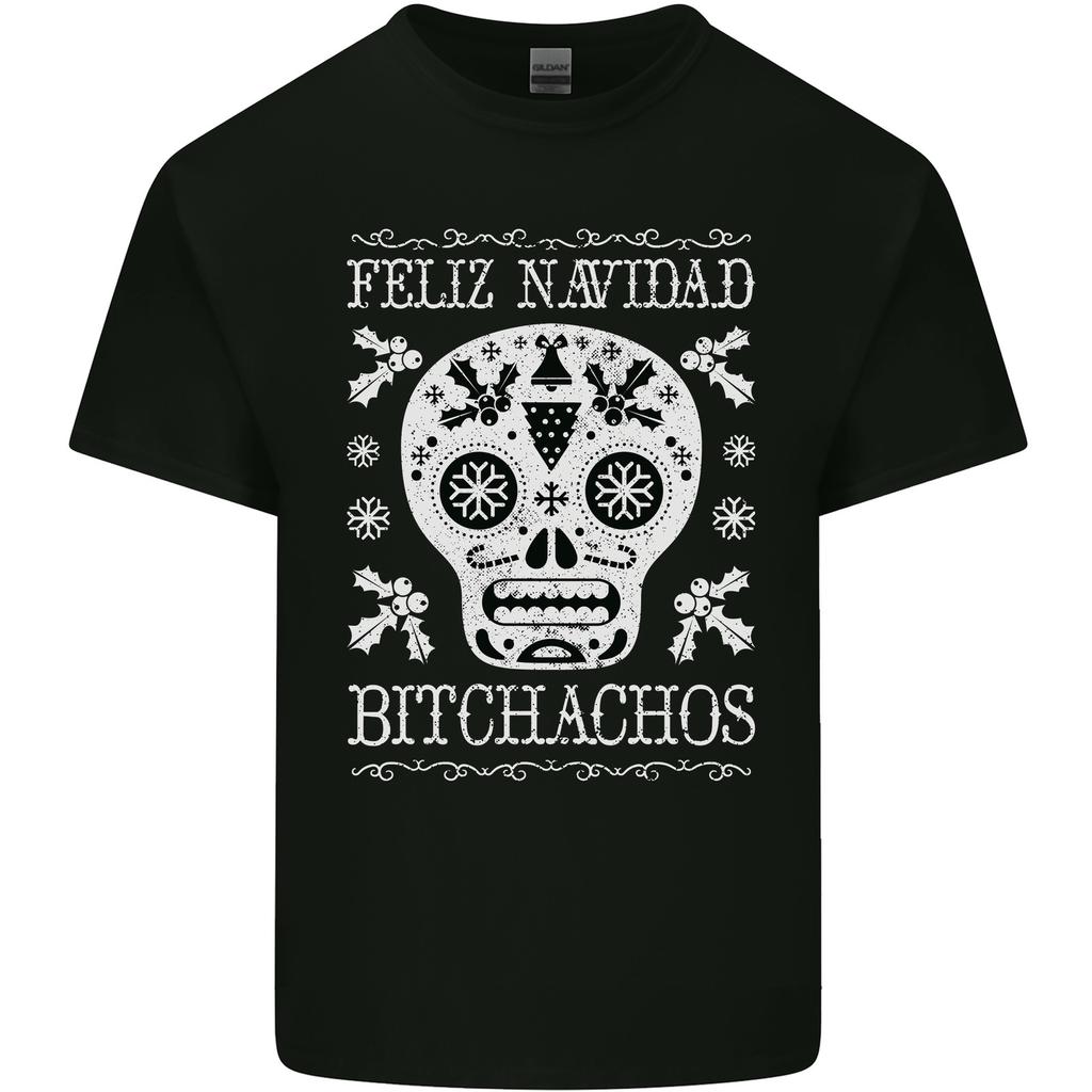 Feliz Navidad Sugar Skull Christmas Xmas Unisexs Light Cotton TShirt