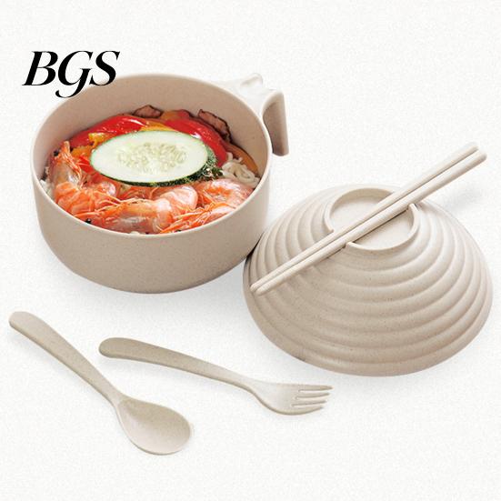 Salad Bowl 1 Set Multi-use Noodle Food Grade Heat-resistant Rice with Lid And Tableware Kitchen Student Dormitory Use Soup