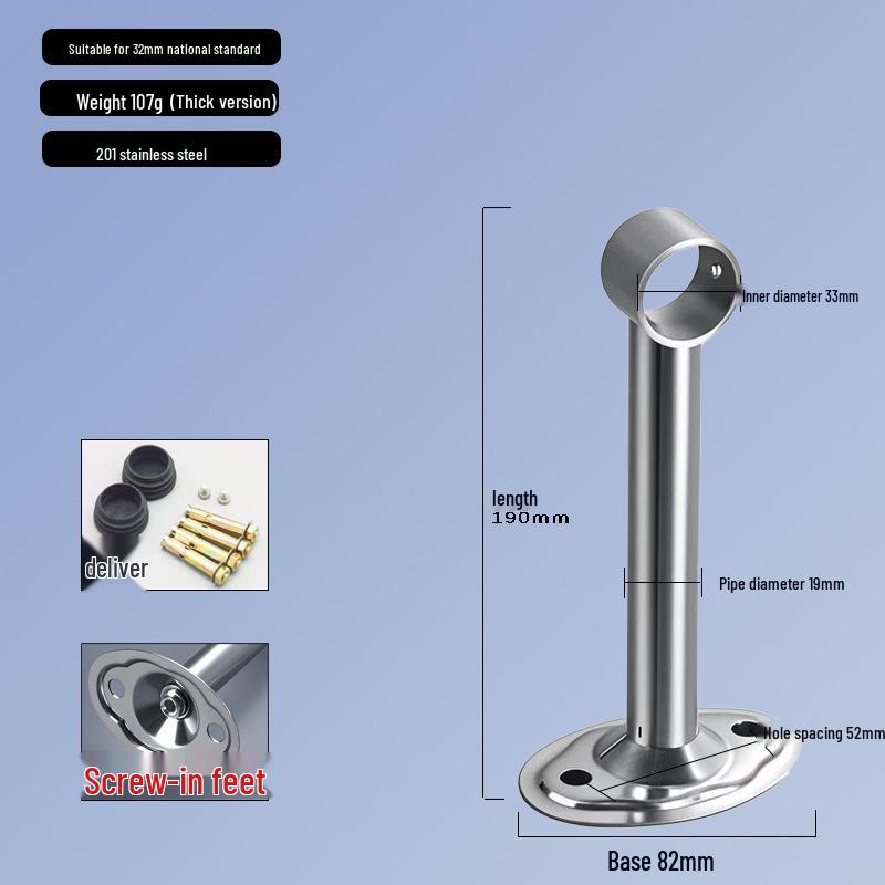 Stainless Steel Ceiling-Mounted Clothes Drying Rod with Flange Base