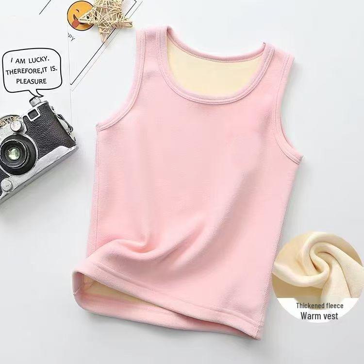 Unisex Kids Thermal Fleece Sleeveless Vest – Thickened Winter Base Layer Top