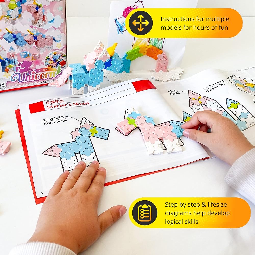 Yoshiritsu LaQ Sweet Collection Unicorn Building Blocks Set Creative Play Toy