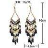 Ethnic Style Water Drop Earring For Women Bohemian Beads Tassel Earring Girls Retro Daily Wear Party  Accessories