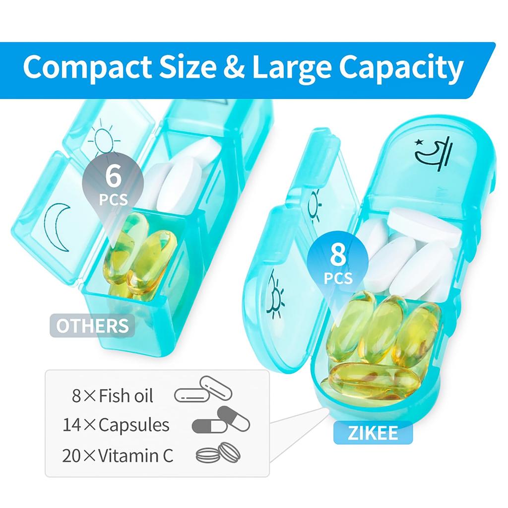 Weekly Pill Box 7 Days Portable Pill Box 7 Days with 3 Separate Compartments for Medications for Vitamins Design for Dietary