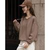 Demana Women's Cloud Cotton Round Neck Drawstring Sweatshirt