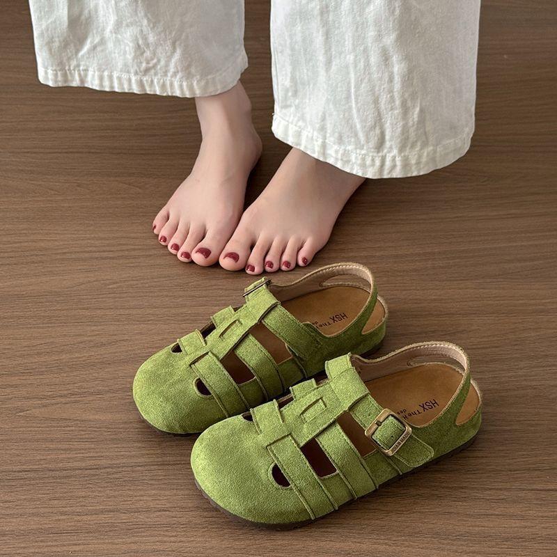 Spring and summer new bag head women's shoes breathable sandals soft sole retro versatile hole shoes women