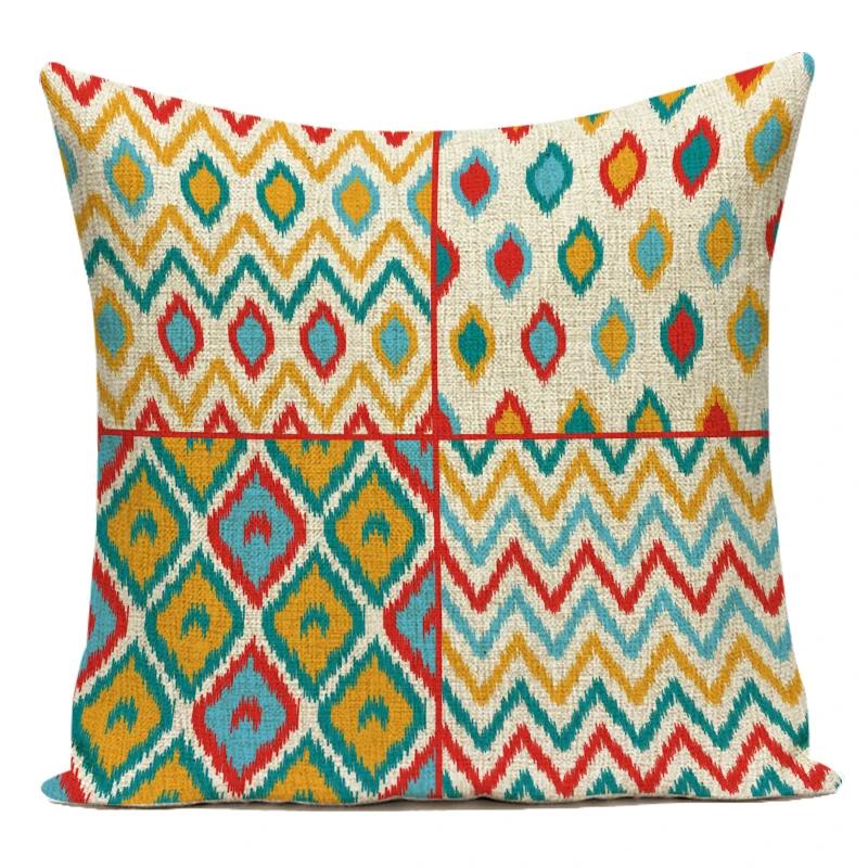 Polyester Boho Geometric Mandala Flowers Decorative Pillows Sofa Home Bedroom Cushion Cover Pillowcase