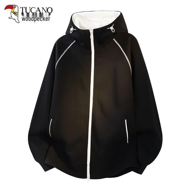 TUCANO Women s Fashion Colorblock Hooded Cardigan L