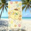 Cute Puppy Cartoon Print Microfiber Beach Towel Water Absorbent Quick Dry Bath Towel For Vacation