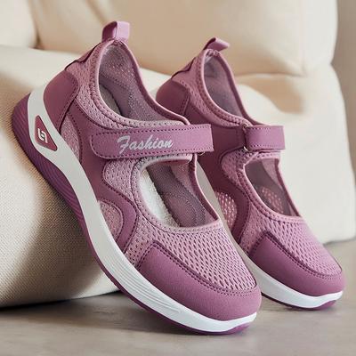 Shoes Women'S Summer Walking Shoes Mesh Breathable Women'S Shoes Middle-Aged And Elderly Mother Shoes Velcro Single Shoes