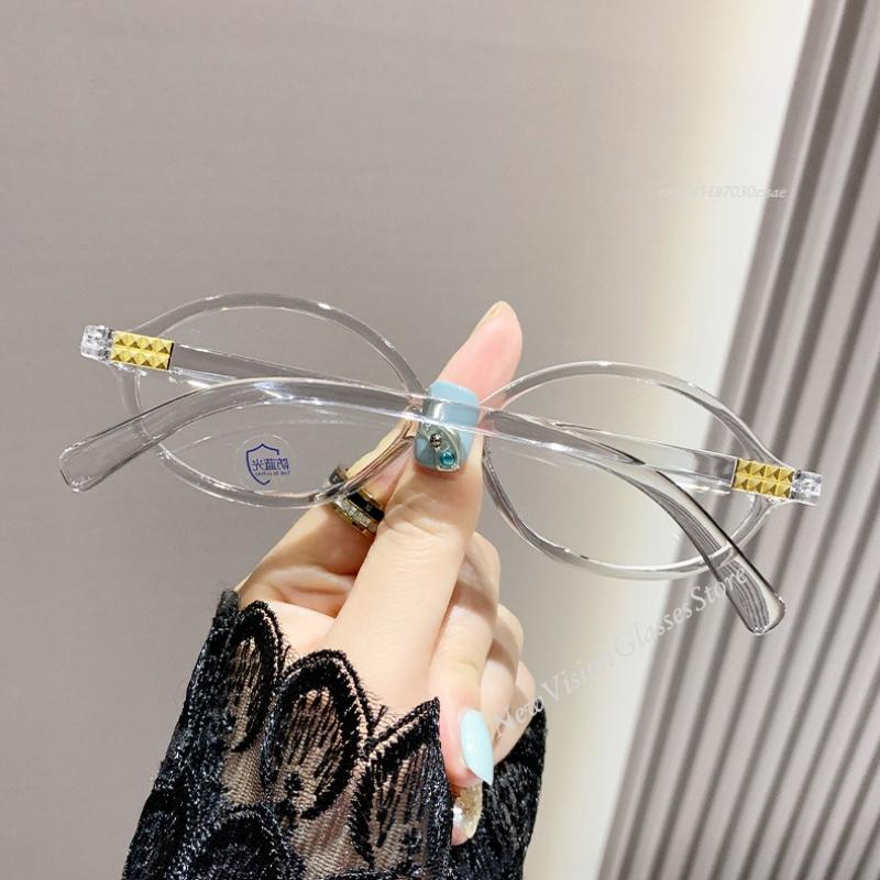 Retro Ovale Rahmen Brille Damen Weiblich Süß Cool Brillen Trend Lese Computer Anti Blaulicht Brille