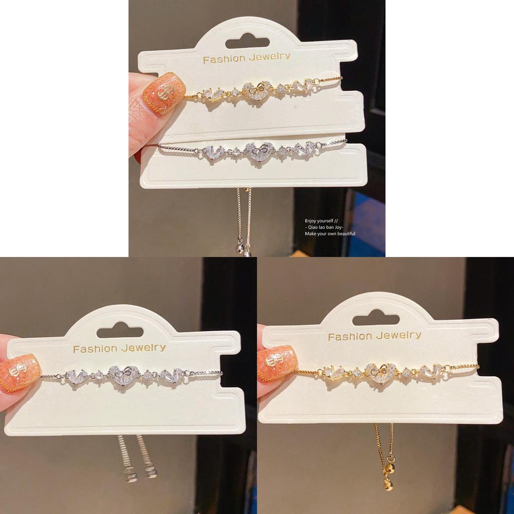 Vintage Heart Shape Jewelry Bracelet With Zirconium Plating For Women Gift Giving