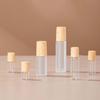 1/2/3/5/10Ml Cosmetic Container Roll On Glass Bottles For Essential Oil Empty Perfume Bottle Refillable Container With Wood Lid