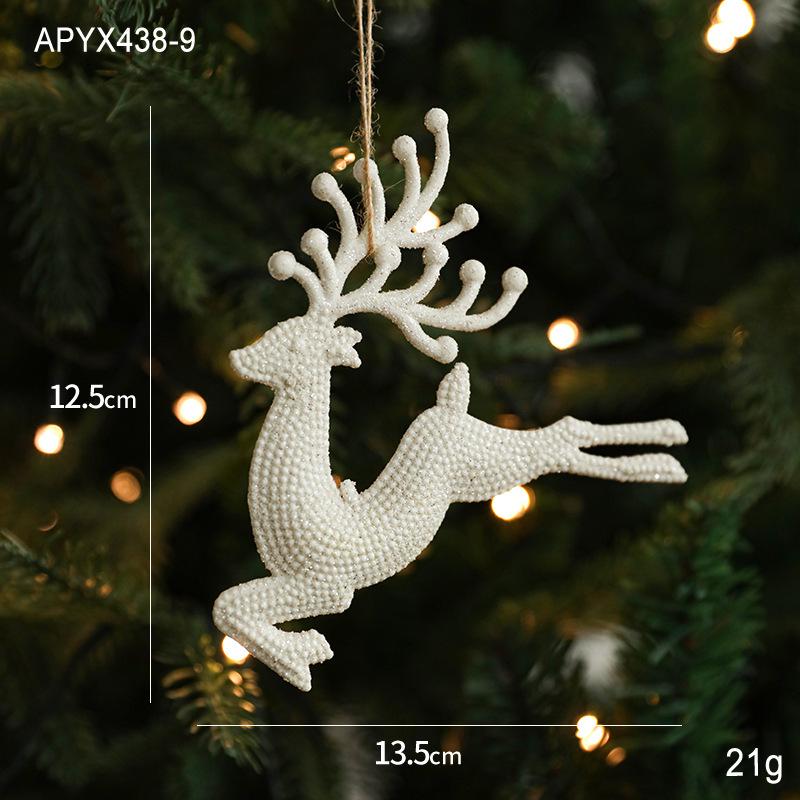 White Plastic Christmas Ornaments: Reindeer and Star Shapes for Tree Décor