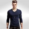 Herren Langarm-T-Shirt Student Einfarbiges T-Shirt für Herren Basis-Shirt Oberteile Schlankes T-Shirt