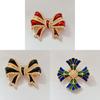 Vintage French Style Butterfly Brooch With Pearl Drop Oil Finishing For Women Fashion Accessories