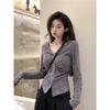 Korean-Style Ruched Collar Knitted Sweater: Autumn Slim-Fit Long Sleeve T-Shirt Top