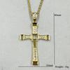 HIP hop Men/Women Cross Pendant Necklace with rhinestone Gold Color 316L Stainless Steel Necklace Popular