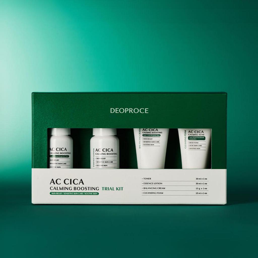 deoproce AC Cica Calming Boosting Trial Kit 4pcs Travel Skincare Set