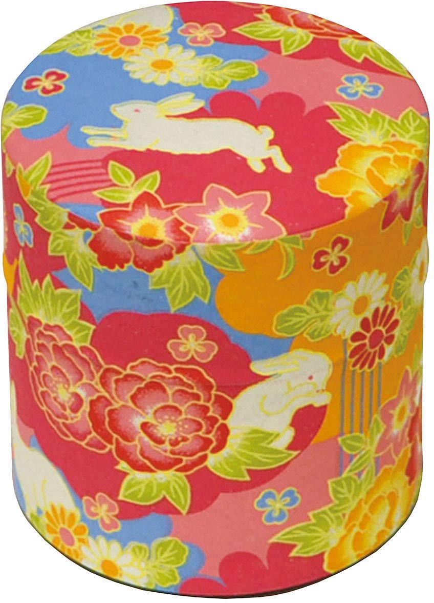 Yamako Tea Caddy Hana Usagi S x 8 x cm 79213  Po-Kan  (Flower Rabbit) 7.5 7.5