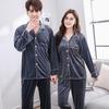Couple Pajama Set Winter Long Sleeve Velvet Sleepwear Comfortable Home Lounge Wear Men Women
