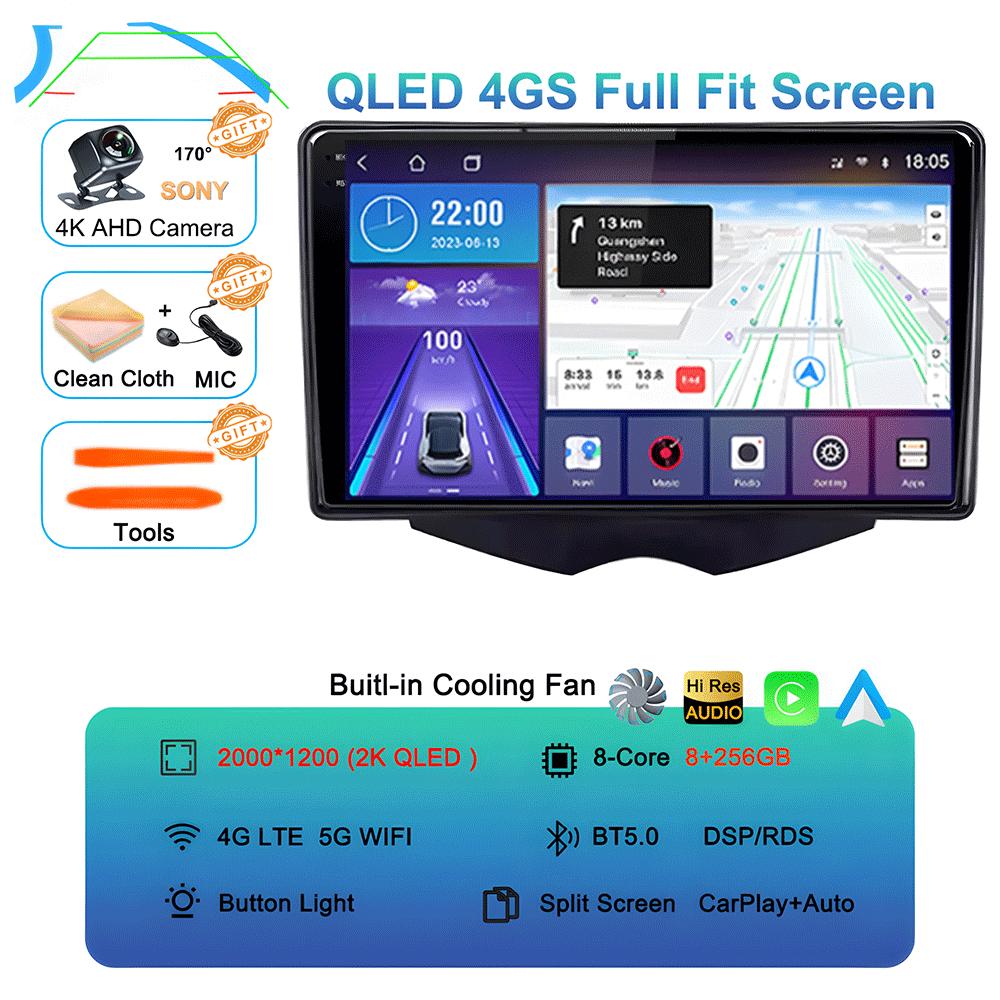 Car Radio Android 14 Carplay For Hyundai Veloster FS 2011 - 2017 Navigation Multimedia Player Stereo WiFi+4G BT DVD 360 Canera