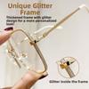 Waterproof Golden-frame Myopia Glasses PC Lightweight Glitter Big Frame Glasses Decorative Plastic Women Reading Eyewear Gift