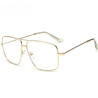 Occhiali Vintage in Metallo con Montatura Grande Moda Semplice Retro Occhiali da Sole Piatto per Uomo e Donna Occhiali Semplici Classici Lentes